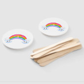 Rainbow Clouds Hand Fans Handwaaier (Niet-gemonteerd)