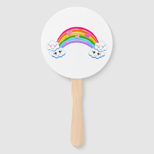 Rainbow Clouds Hand Fans Handwaaier (Voorkant)