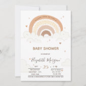 Rainbow Clouds Hearts Baby shower Kaart (Voorkant)