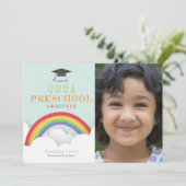 Rainbow Clouds Kinder kleuterschool Afstuderen Fot Kaart (Staand voorkant)