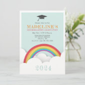 Rainbow Clouds Kinder Kleuterschool Afstuderen Kaart (Staand voorkant)