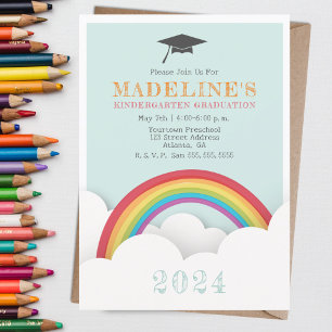 Rainbow Clouds Kinder Kleuterschool Afstuderen Kaart