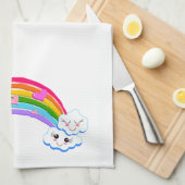 Rainbow Clouds Kitchen Towel Theedoek (Quarter Fold)