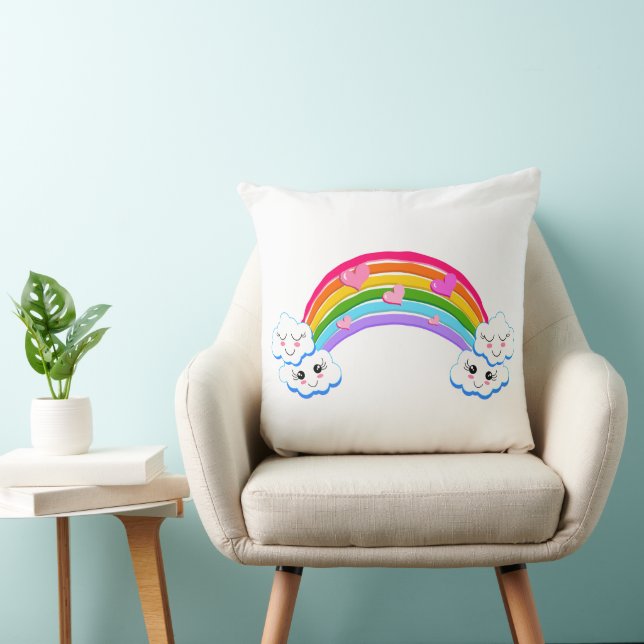 Rainbow Clouds Pillow Kussen (Stoel)
