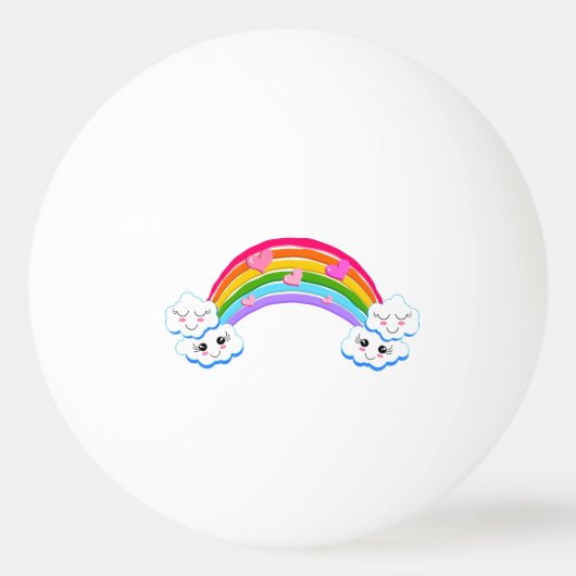 Rainbow Clouds Ping Pong Balls Pingpongballen (Voorkant)