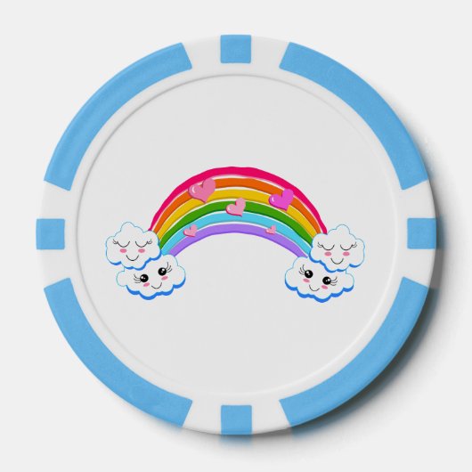 Rainbow Clouds Poker Chips (Voorkant)