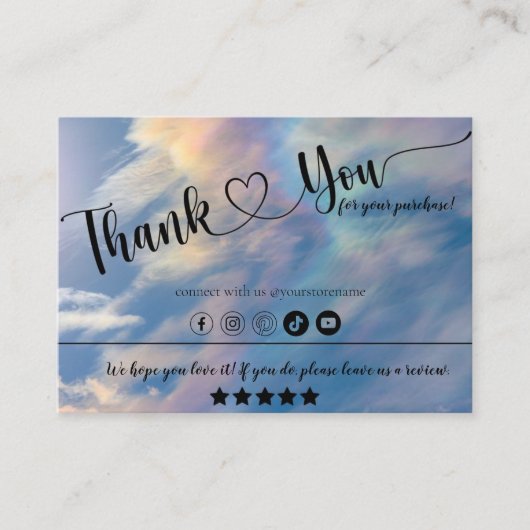 Rainbow Clouds Professional Merci Cartes (Devant)