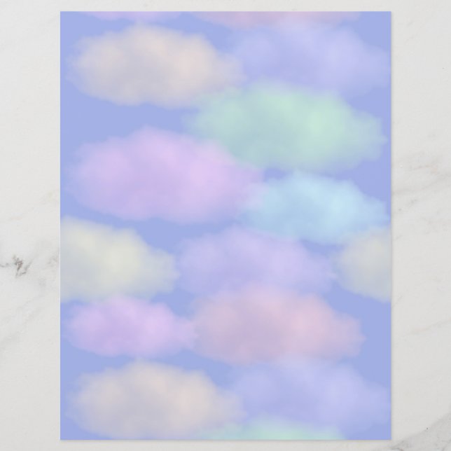 Rainbow Clouds Scrapbook Paper (Voorkant)