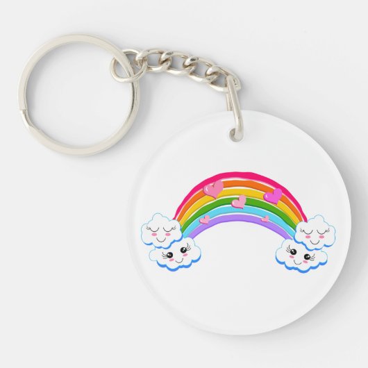 Rainbow Clouds Sleutelhanger (Voorkant)