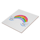 Rainbow Clouds Tile Tegeltje (Zijkant)