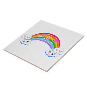 Rainbow Clouds Tile Tegeltje