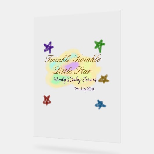 Rainbow clouds twinkle Twinkle Little Star baby Acryl Bord (Hoek)