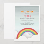 Rainbow Clouds Waterverf Sky verjaardagsfeestje Kaart (Voorkant / Achterkant)