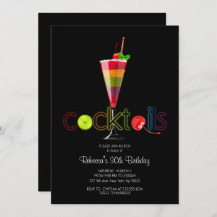Rainbow Cocktail Party-uitnodigingen Kaart