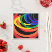 Rainbow Color Crescents Pattern Paper Napkins Servetten (Insitu)
