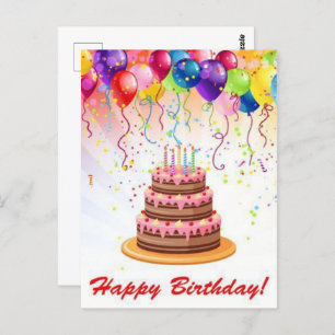 Rainbow Color Fireworks Anniversaire Carte postale