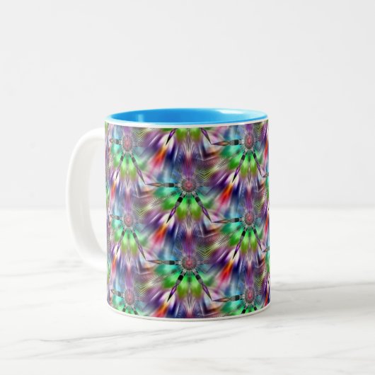 Rainbow Color Kaleidoscope Fan Mug (Devant gauche)