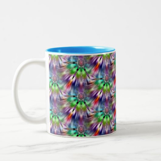 Rainbow Color Kaleidoscope Fan Mug (Gauche)
