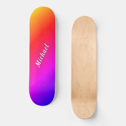 Rainbow Color Skateboard with Custom Name (Recto)