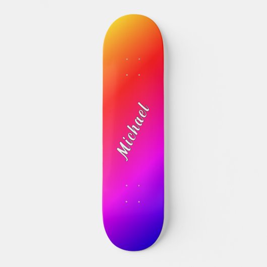 Rainbow Color Skateboard with Custom Name (Recto)