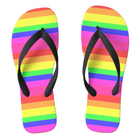 Rainbow Color Spectrum Stripes Design Teenslippers (Voetbed)