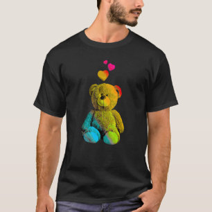Rainbow Color Teddy Bear met hartkleuring 2 T-shirt