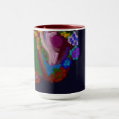 Rainbow Colored Floral  Mok (Midden)