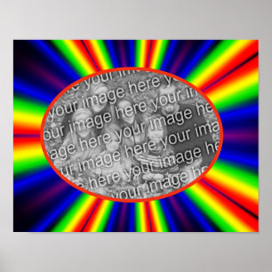 Rainbow Colored Rays Lijst Creëer Uw eigen foto Poster