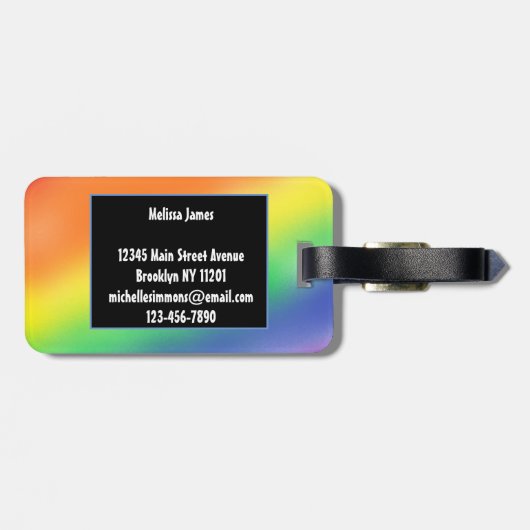 Rainbow Colorful Bagagelabel (Achterkant horizontaal)