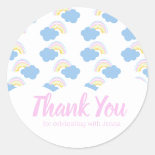 Rainbow Colorful Cloud Hartelijk dank jullie verja Ronde Sticker