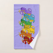 Rainbow colorful dragons cartoon  (Serviette à main)