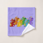 Rainbow colorful dragons cartoon  bad handdoek (Wasdoekje)