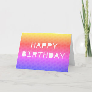 Rainbow Colorful Polka Doet Happy Birthday Kaart