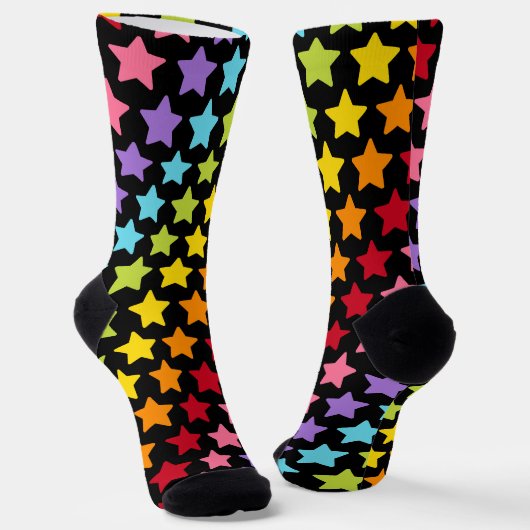 Rainbow Colorful Stars Socks Sokken (Gebogen)