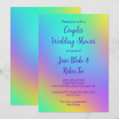 Rainbow Colors Couple's Wedding Shower Invitation Kaart (Voorkant / Achterkant)