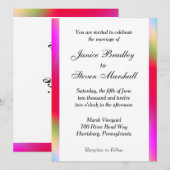 Rainbow Colors Gay Wedding Invitation Kaart (Voorkant / Achterkant)