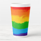 Rainbow Colors LGBT Pride Latte Mok – Homo Lesbisc (Voorkant)