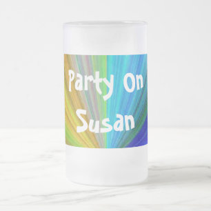 Rainbow Colors Party on Jouw naam Matglas Bierpul