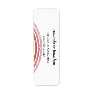 Rainbow Colors Wedding Return-adreslabels Etiket