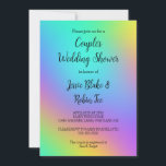 Rainbow Colours Invitation Wedding shower de Coupl<br><div class="desc">Jolie forme libre dégradé arc-en-ciel design. Personnalisez avec vos propres mots et noms. Conçu par un artiste freelance dans le magnifique Etat de Washington,  USA. Merci pour le soutien aux artistes indépendants.</div>