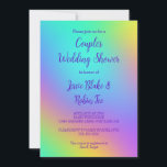 Rainbow Colours Invitation Wedding shower de Coupl<br><div class="desc">Jolie forme libre dégradé arc-en-ciel design. Personnalisez avec vos propres mots et noms. Conçu par un artiste freelance dans le magnifique Etat de Washington,  USA. Merci pour le soutien aux artistes indépendants.</div>