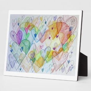 Rainbow Community Hearts Art Imprimer Plaques