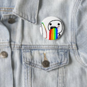 Rainbow Computer Face Guy Ronde Button 5,7 Cm (In situ)
