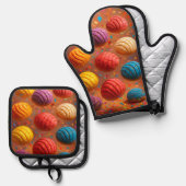 Rainbow conchas ovenwant & pannenlap set (Voorkant / Achterkant)