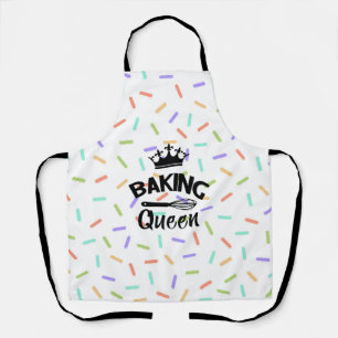Rainbow confetti bakken koningin grappige slogan schort