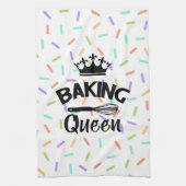 Rainbow confetti bakken koningin grappige slogan theedoek (Verticaal)