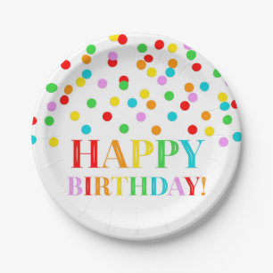 Rainbow Confetti Birthday Party Bord