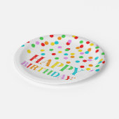Rainbow Confetti Birthday Party Bord (Gekanteld)