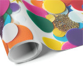 Rainbow Confetti Birthday Wrapping Paper Cadeaupapier (Rol Hoek)