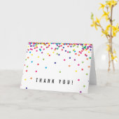 Rainbow Confetti Carte de remerciements | Cute et  (Fleur jaune)